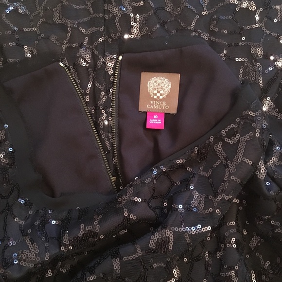 Vince Camuto Navy Blue Sequin Size 10 Dress - Picture 7 of 8